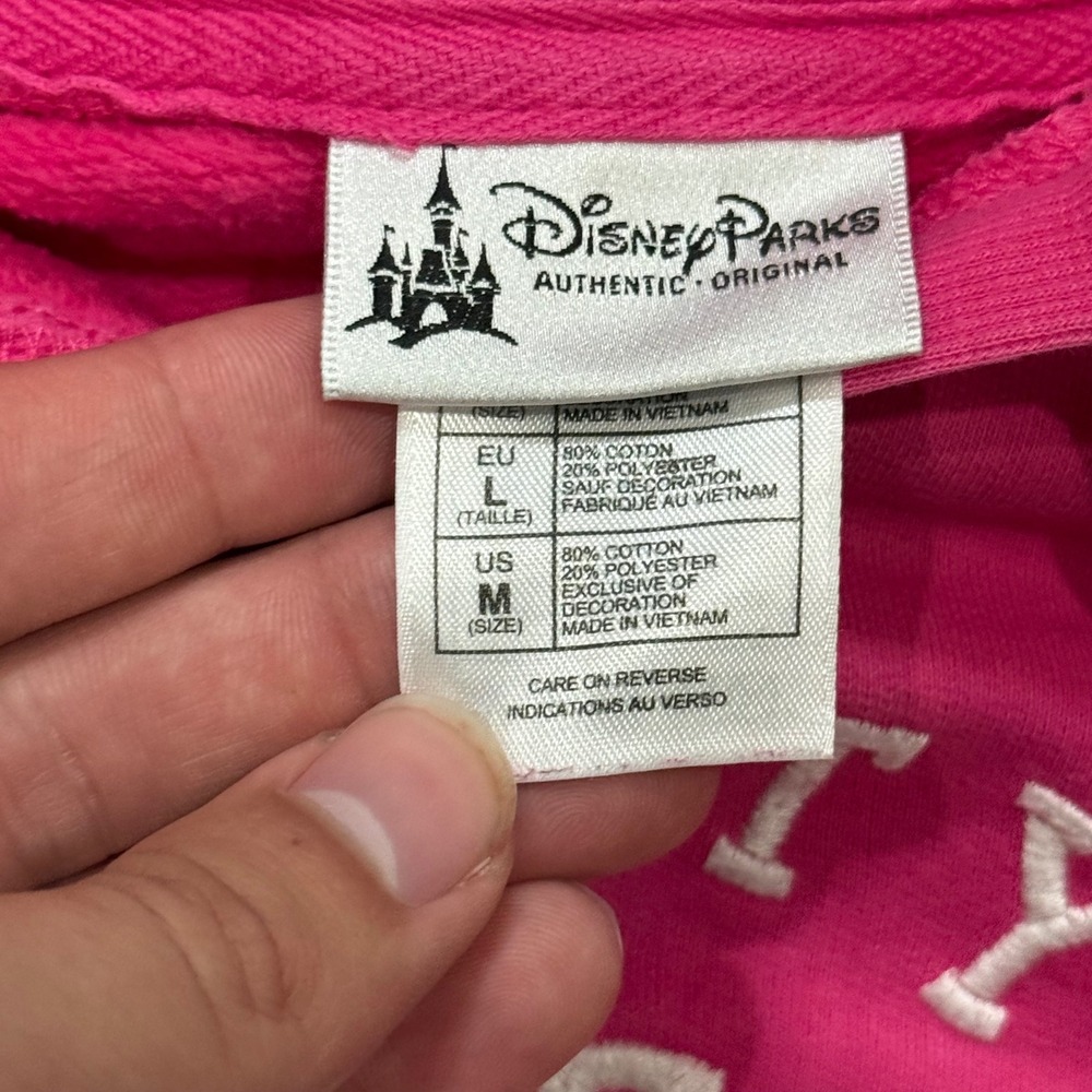 Y2K Girlcore Walt Disney World Pink Hoodie Graphic Sweatshirt Womens Medium - Picture 3 of 5